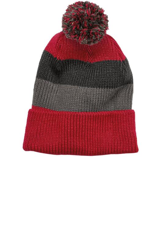 District &#174;  - Vintage Striped Beanie with Removable Pom. DT627