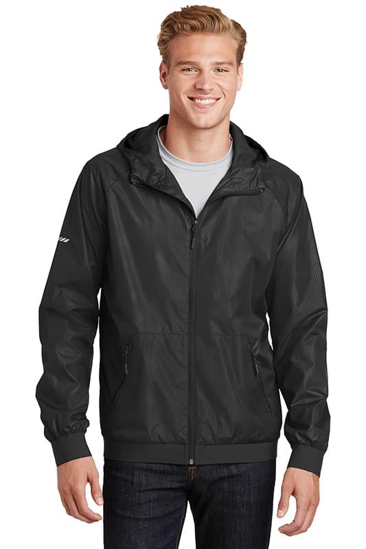 Sport-Tek &#174;  Embossed Hooded Wind Jacket. JST53