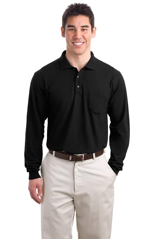 Port Authority &#174;  Tall Silk Touch&#153; Long Sleeve Polo with Pocket. TLK500LSP