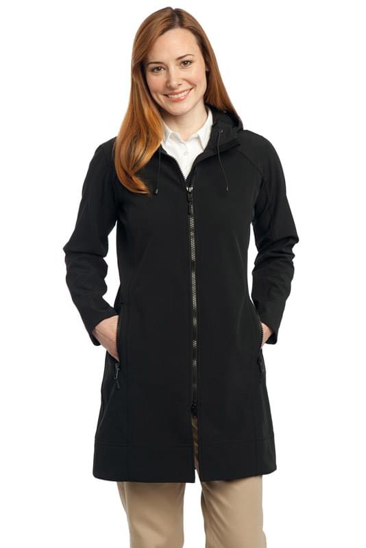 Port Authority &#174;  Ladies Long Textured Hooded Soft Shell Jacket. L306