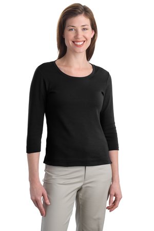 Port Authority &#174;  Ladies Modern Stretch Cotton 3/4-Sleeve Scoop Neck Shirt. L517