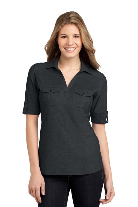 Port Authority &#174;  Ladies Oxford Pique Double Pocket Polo. L557