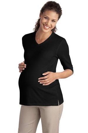 Port Authority &#174;  Ladies Silk Touch&#153; Maternity 3/4-Sleeve V-Neck Shirt. L561M