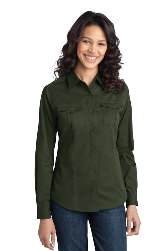 Port Authority &#174;  Ladies Stain-Release Roll Sleeve Twill Shirt. L649
