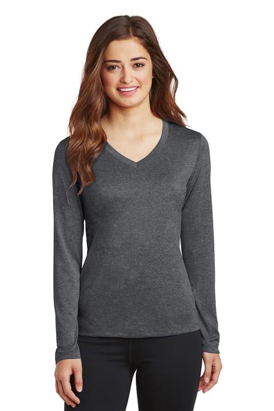 Sport-Tek &#174;  Ladies Long Sleeve Heather Contender &#153;  V-Neck Tee. LST360LS