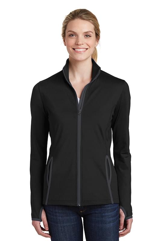 Sport-Tek &#174;  Ladies Sport-Wick &#174;  Stretch Contrast Full-Zip Jacket.  LST853