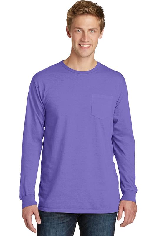 Port & Company &#174;  Pigment-Dyed Long Sleeve Pocket Tee.  PC099LSP