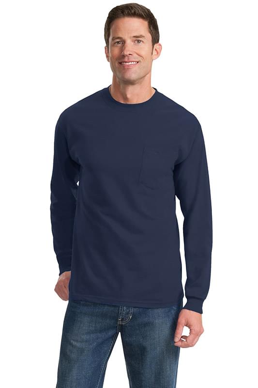 Port & Company &#174;  - Long Sleeve Essential Pocket Tee.  PC61LSP