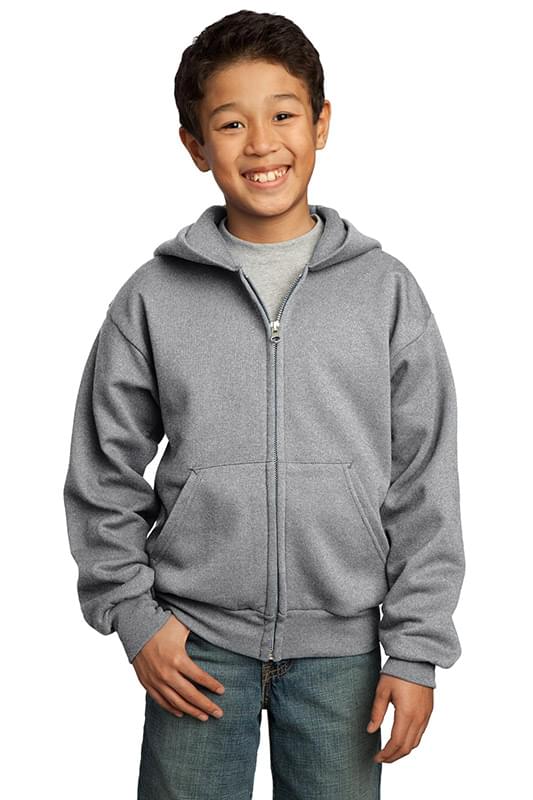 Port & Company &#174;  - Youth Core Fleece Full-Zip Hooded Sweatshirt.  PC90YZH