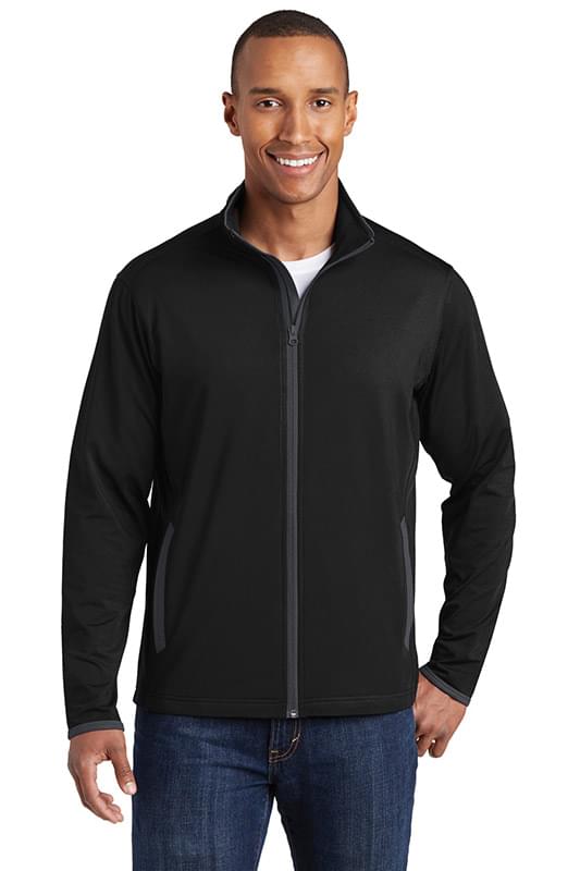 Sport-Tek &#174;  Sport-Wick &#174;  Stretch Contrast Full-Zip Jacket.  ST853