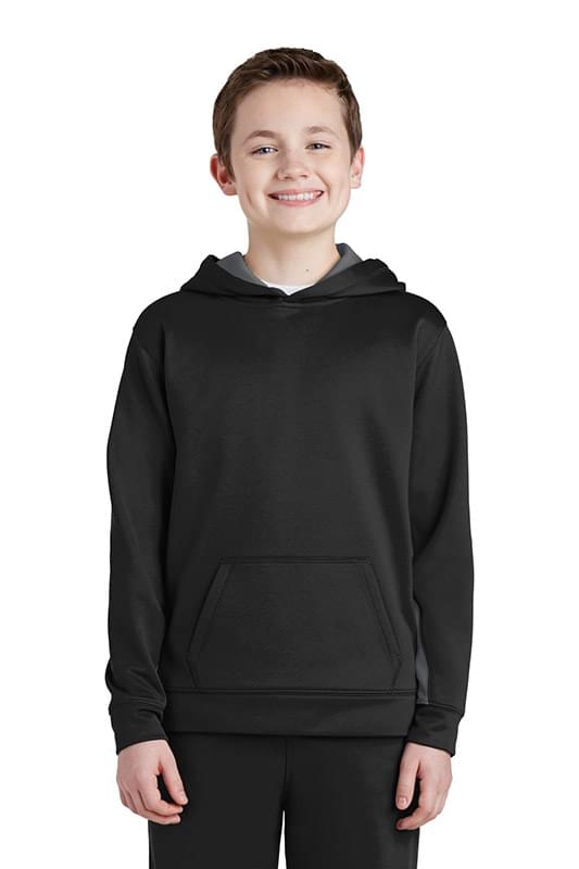 Sport-Tek &#174;  Youth Sport-Wick &#174;  Fleece Colorblock Hooded Pullover.  YST235