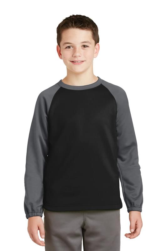 Sport-Tek &#174;  Youth Sport-Wick &#174;  Raglan Colorblock Fleece Crewneck. YST242