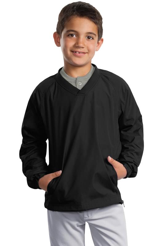 Sport-Tek &#174;  Youth V-Neck Raglan Wind Shirt. YST72